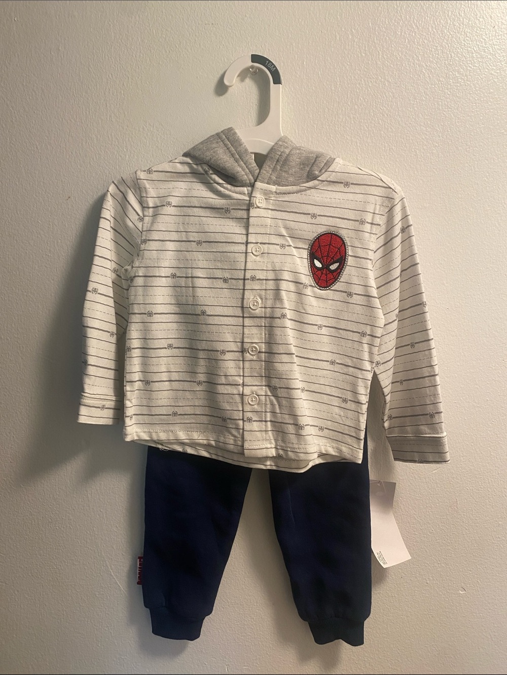 Marvel White & Navy Boys Spiderman Hoodie Set